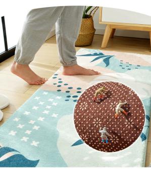 Großhandel B2B Teppich Bettvorleger aus Vlies Schlafzimmer Blätter Design